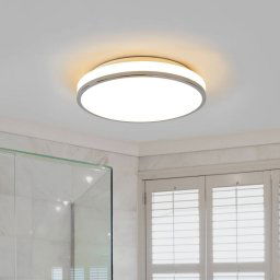 Lindby Lyss LED bathroom ceiling light with chrome frame