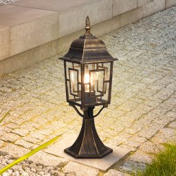 Trio Lighting Volturno pillar light, rust-coloured, height 47 cm, aluminium