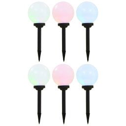 vidaXL Outdoor Solar Lamps 6 pcs LED Spherical 20 cm RGB