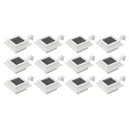 vidaXL Outdoor Solar Lamps 12 pcs LED Square 12 cm White