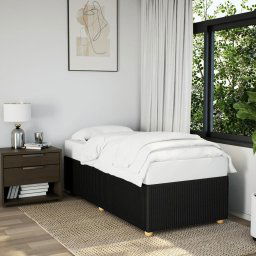 vidaXL Bed Frame without Mattress Black Single Fabric