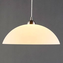 Lindby Valeria pendant light, white, glass, Ø 40 cm, E27
