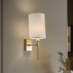 Argon Azzi wall light with textile shade, 1-bulb, white