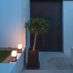 SLV Square Pole pillar light, height 30 cm, grey, stainless steel