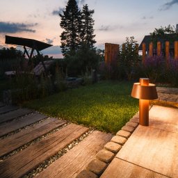 SLV Photoni 45 pillar lamp, rust-coloured, aluminium, height 45 cm