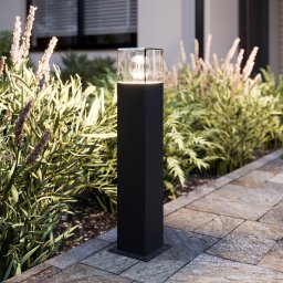 Lucande Keke pillar light, height 50 cm, anthracite, aluminium
