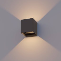 Calex LED outdoor wall lamp Cube, up/down, height 10 cm, anthracite
