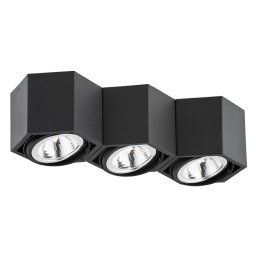 Euluna Elvas ceiling light, swivelling, 3-bulb, black
