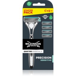 Wilkinson Sword Quattro Essential 4 Titanium Sensitive Razor + Replacement Heads 4 pcs