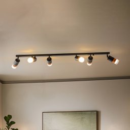 Envostar Fida ceiling spotlight, 6-bulb, black