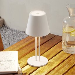 Lindby LED rechargeable table lamp Janea TWIN, white, metal