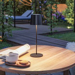Paulmann LED table lamp Gilo, black, plastic, IP44