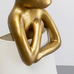 KARE Animal Rabbit floor lamp, gold, white linen fabric, 150 cm
