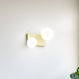 Ideallux Ideal Lux Penta ceiling lamp, 2-bulb, gold-coloured, opal glass