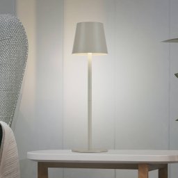 JUST LIGHT. GmbH JUST LIGHT. Euria LED table lamp, grey-beige iron IP54