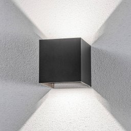 Lindby Nivar LED outdoor wall light, angular, black, IP54