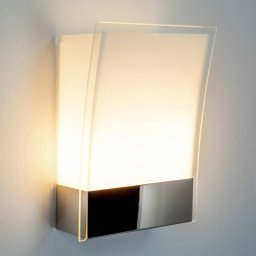 Lindby Malthe wall light, height 27 cm, chrome, glass, metal