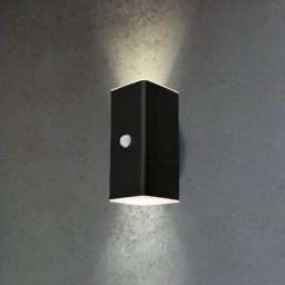 Briloner LED rechargeable outdoor wall light, black, sensor, up/down