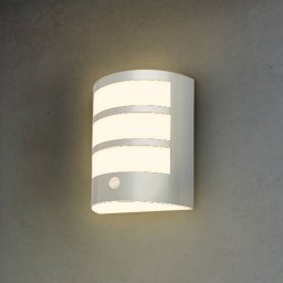 Briloner LED outdoor wall light with rechargeable battery 3795014, chrome-coloured,