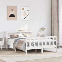 vidaXL Bed Frame without Mattress White 140x200 cm Solid Wood Pine