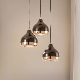 Opviq Hanging light Yildo 6871 3-bulb rondel black/copper