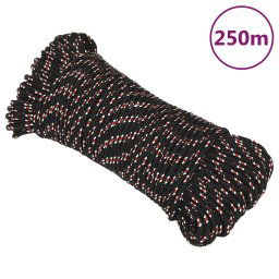 vidaXL Boat Rope Black 5 mm 250 m Polypropylene