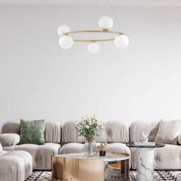 SIGMA Gama pendant light, 5-bulb, gold