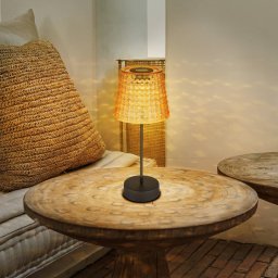 Globo 36634-2A solar table lamp, set of 2 black/amber