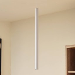 Lindby LED pendant light Lumaro, white, Ø 3cm, aluminium, 48V, dimmable