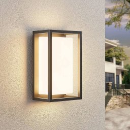 Lucande LED outdoor wall light Ilirian, anthracite, aluminium, 15 cm