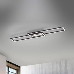 JUST LIGHT. GmbH Asmin LED ceiling light, CCT, black, 95x17.5cm