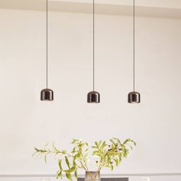 Lindby 48V Lumaro track lighting system, pendant, cylinder, 3-bulb, black