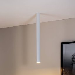 EMIBIG LIGHTING Ceiling spotlight Tecno 1XXL, steel, GU10, height 80 cm, white