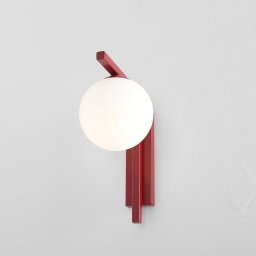 ALDEX Zac wall light, opal/wine red, 1-bulb