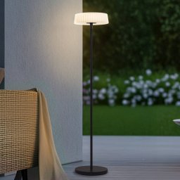 Lindby LED floor lamp Samine, black, metal, dimmable