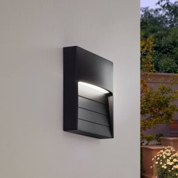 Lindby LED outdoor wall light Elissa, black, plastic, CCT