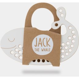 Milin Big Wooden Lacing Toy Whale Jack activity toy 9 cm x 19,5 cm x 0,7 cm 1 pc
