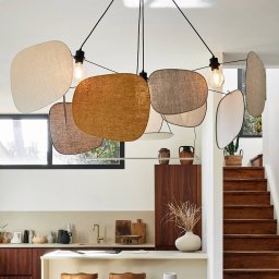 MARKET SET Screen 70's hanging light, Ø 150 cm, linen, colourful