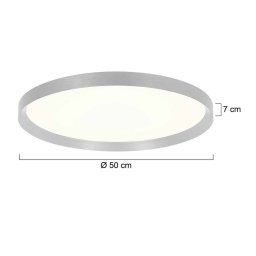 Steinhauer LED ceiling light Flady, steel, Ø 50 cm, direct/indirect