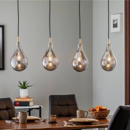 Argon Oaza hanging light, 4-bulb, smoke grey/black