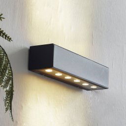 Lucande LED outdoor wall light Selim, length 30 cm, black