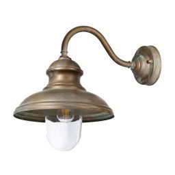 Moretti Luce Little Mill 3351 outdoor wall light, antique brass, clear glass