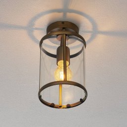 Steinhauer Pimpernel ceiling light, bronze, metal, glass