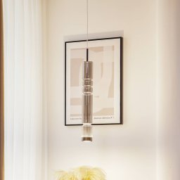 Lucande LED pendant light Christelle, black, Ø 8 cm, glass