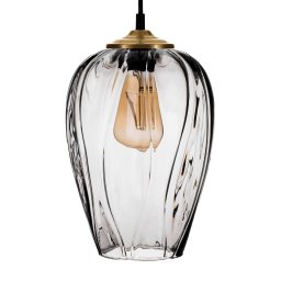 Solbika Lighting Linkeus II hanging light, smoked glass, 3-bulb