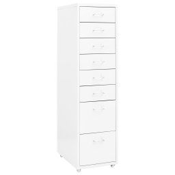 vidaXL Mobile File Cabinet White 28x41x109 cm Metal