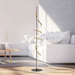 JUST LIGHT. GmbH JUST LIGHT. Emanda LED floor lamp, iron, black brass