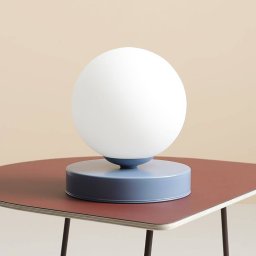 ALDEX Joel table lamp, height 17 cm, blue/white