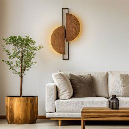 Nowodvorski Lighting LED wall light Sunrise LED made of wood