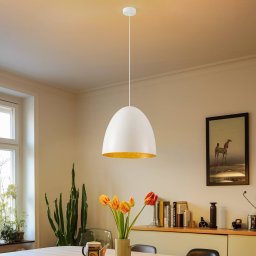 Nowodvorski Lighting Egg M pendant light in metal, Ø 38 cm, white